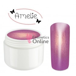 Gel UV Amelie color cu mov cu reflexii aurii 5 ml Metallic Purple + 1 Cutie cu paiete Holografice Cadou